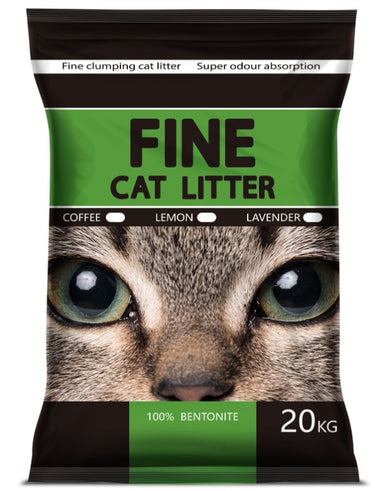 FINE CAT LITTER 100% BENTONITE - Lemon 20kg